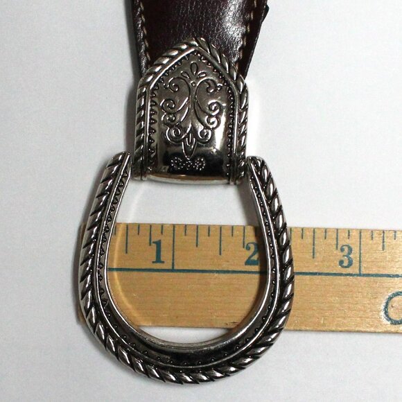 Women's Western Style Silver Tone Buckle & Accents Braided Belt - Picture 6 of 15